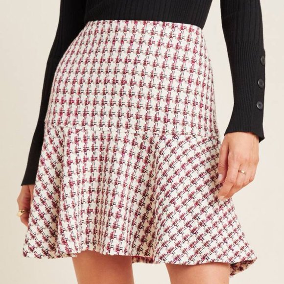 Anthropologie Bobbie Plaid Flounced Mini Skirt - Picture 1 of 11